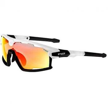 R&R Rocket - Gafas de sol deportivas, color blanco, negro y amarillo