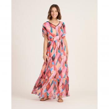 Vestido largo Naf Naf con estampado geométrico