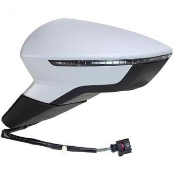 Espejo retrovisor Alkar 6141807 - Espejo exterior, diseño específico para vehículos, incluye soporte de montaje, cristal convexo para mayor visibilidad, acabado en negro y cumple con las normativas de seguridad