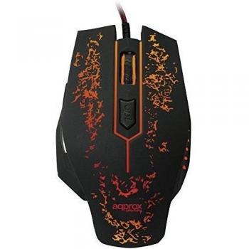Approx Gaming APPFORCE - Ratón para gaming, 7.8 x 12 x 4.3, negro y rojo