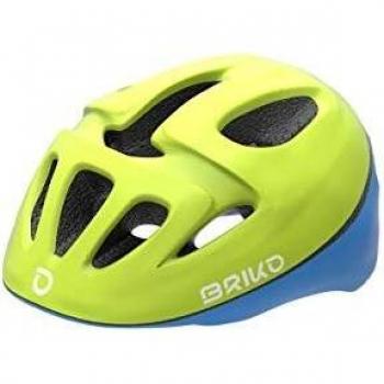 Briko Fury Casco Ciclismo, Niños, Matt Yellow Blue Fluor, XS-S