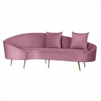 Sofá DKD Home Decor Rosa Dorado de Metal y Poliéster (210 x 120 x 84 cm)