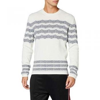 OxbOw Pitae - Jersey Esencial de Cuello Redondo para Hombre, Hombre, OXV915381, Ecume Chine, Extra-Large