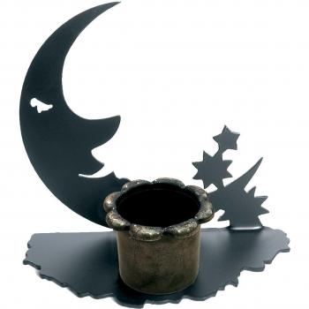 IMEX EL ZORRO El Zorro 11524-Portavela Luna, 153 x 156 mm, Hierro Forjado, Negro, 8x15.6x15.3 cm