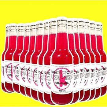 Pack 15 botellas de 330ml Kombucha El Kefitero sabor granada 15x330ml