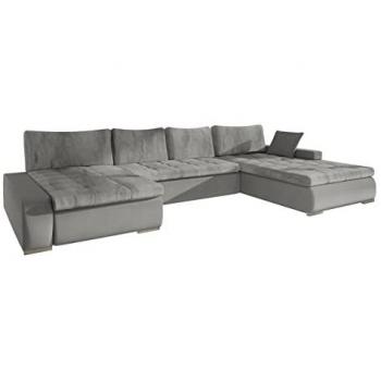 Sofá rinconero Comfivo 248, con función de descanso, caja de ropa de cama, dimensiones 394 x 80 x 213 cm