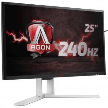 Monitor Gaming AOC AGON AG251FG de 24.5 Full HD, Multimedia, TN, G-Sync, 240 Hz, 1 ms, 400 cd/m2, HDMI y DisplayPort en Negro/Plata