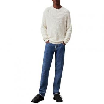 Calvin Klein Jeans Men's White Cotton Round Neck Sweater Size L