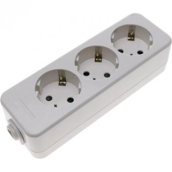 Base de 3 Tomas Schuko 16A 250V 3680W TT BeMatik