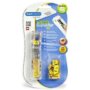 Rapesco 1370 Supaclip 40 Dispensador Transparente y 25 Clips Divertidos