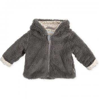 Chaquetón capucha Tutto Piccolo de borriguito gris - Talla 6m