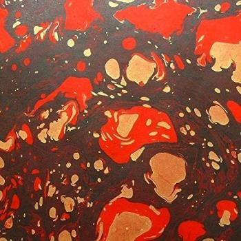 Volcano yali de papel, diseño de mármol, color negro y dorado