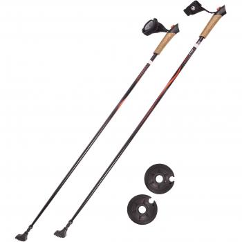 Ultrasport Carbon Trekkingstöcke Bastones de Senderismo con Mangos de Corcho y Correas de Seguridad, Unisex, Negro, 115 cm