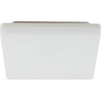 Plafón LED angular Prios Artin de 22 cm, moderno, blanco, hecho de plástico para cuarto de baño, 1 llama