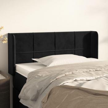 Cabecero de terciopelo negro 83x16x78/88 cm Vidaxl Negro