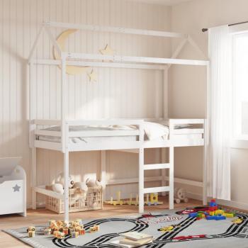 Techo de cama infantil madera maciza blanco 217x85,5x154 cm Vidaxl