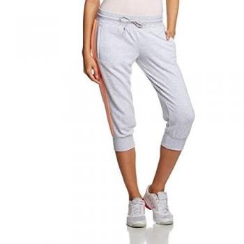 adidas ESS 3S 3/4 - Pantalón para mujer, color gris / naranja, talla M