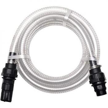 vidaXL Manguera Succión con Conectores Latón 7m 22 mm Blanco Conducto Manguito