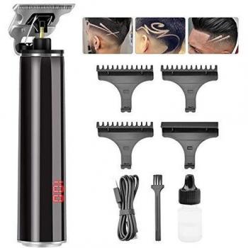 Recortadora Eléctrica para Hombres, USB Recargable Profesional Cortapelos para Barba Y Pelo con Pantalla LCD, Máquina Cortapelo con 3 Peines-guía para Uso de Hogar y Peluquería para Pelo,Facial