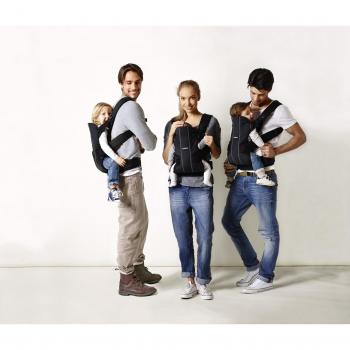 BabyBjörn We - Mochila portabebés de algodón con protectores de tirantes, color negro