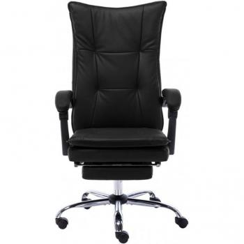 vidaXL Silla de Oficina Cuero Sintético Negra