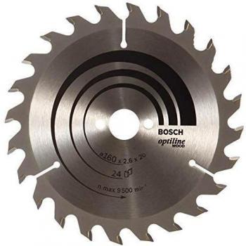 Bosch 2 608 640 596 - Hoja de sierra circular Optiline Wood - 160 x 20/16 x 2,6 mm, 24