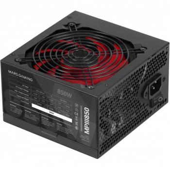 Mars Gaming MPIII850 Fuente de Alimentación ATX 850W, PFC Activo, Eficiencia 85%, Tecnología Silenciosa AI-RPM, Ventilador 12cm, Compatible con Haswell,
