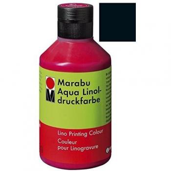 Tinta de impresión Marabu Aqua para linograbado, negra, 250 ml