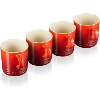Set de tazas London Le Creuset - Juego de cuatro elegantes tazas de cerámica de gres, capacidad 350 ml