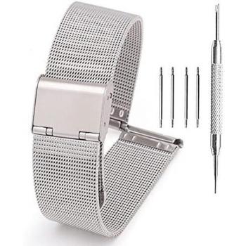 Adallor® Correa Reloj Acero Inoxidable 14mm 16mm 18mm 20mm 22mm 24mm, Correas Metálicas Intercambiables de Reloj y Smartwatch con Cierre Rapido Pasadores