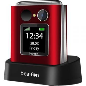 Teléfono Móvil Plegable Bea-Fon Fold 10 Rojo con Pantalla de 2.4, Cámara de 0.3 MP y Botón SOS