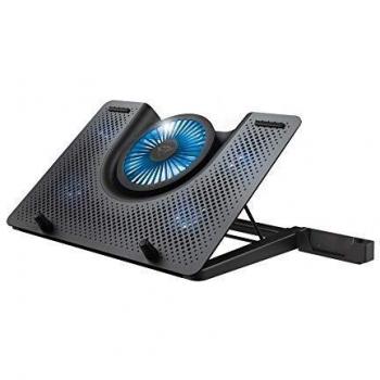 Trust Gaming GXT 1125 Quno Laptop Cooling Stand - Laptops up to 17.3 inch, 5 Blue Illuminated Fans, Adjustable Angle, Computer Cooler - Black