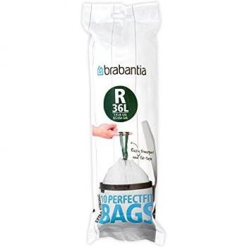 Brabantia Código R Bolsa de Basura de 36 L, Blanco, 10 Unidades