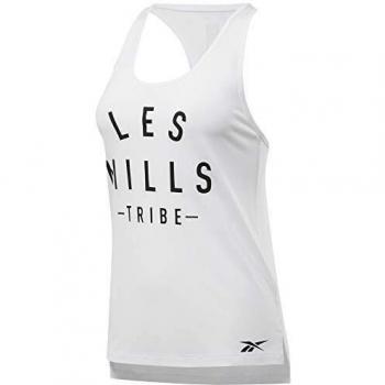 Reebok LM Graphic tee Top, Mujer, Blanco, M