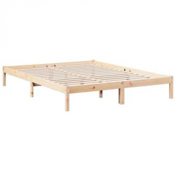Cama extra larga sin colchón 140x220 cm en madera maciza de pino