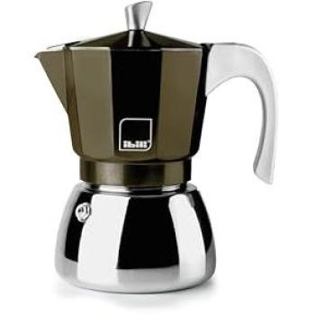 Cafetera Express Elba Coffee 3 Tazas 150 ml Aluminio Fundido Base de Acero Inoxidable Apta para Inducción con Reductor para 2 Tazas