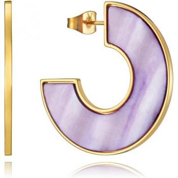 Pendientes Viceroy Air de acero dorado con madreperla lila