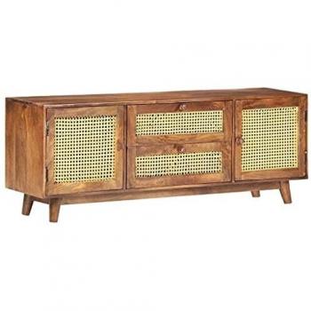 vidaXL Mueble para TV de madera maciza de mango 130x30x52 cm