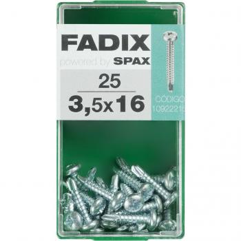 CAJA S 25 uds. TORNILLO ROSCA CHAPA CABEZA REDUCIDA AUTOTALADRANTE 3,5x16mm FADIX