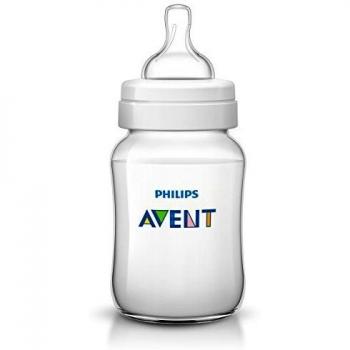 Philips Avent Classic - Biberón de 260 ml, tetina de flujo para recién nacidos, color blanco