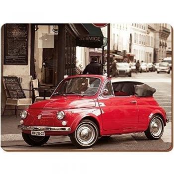 Creative Tops Everday Home Manteles Individuales De Corcho De Retro de Fiat, madera, multicolor, 4 piezas