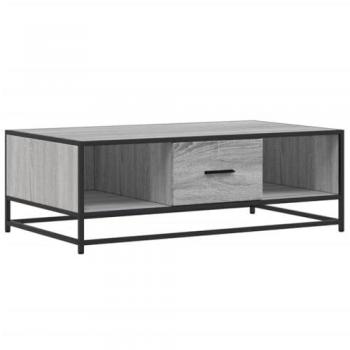 Mesa de centro madera ingeniería metal gris Sonoma 100x57x35 cm, Mesa Auxiliar, Mesa de salón, mesita, Mesa de sofá, mesita Decorativa