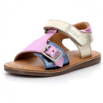 Sandalia infantil Kickers Diazz 927302-30-113, piel, color beige marino, talla 28 EU