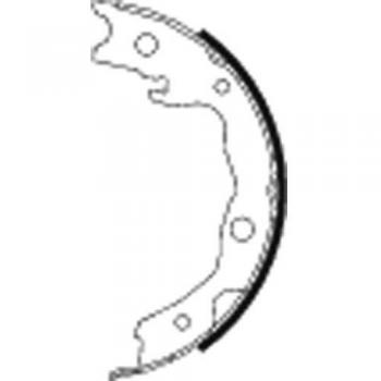 Zapata de freno de mano HELLA 8DA 355 050-031 - Juego de zapatas para freno de estacionamiento compatible con INFINITI, LEXUS, NISSAN y RENAULT