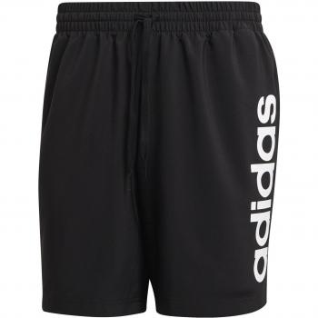 Pantalón corto de baño Adidas M Lin Chelsea negro/blanco con tecnología Aeroready y logo lineal