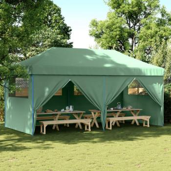 Tienda de fiesta plegable Pop-Up con 4 paredes laterales en color verde