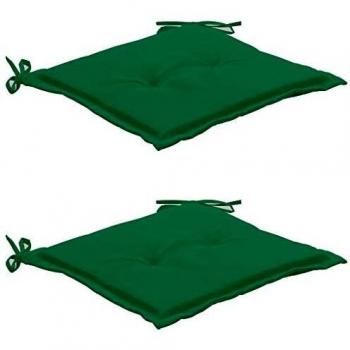 Garden Chair Cushions Set of 2 Green 50x50x3 cm Oxford Fabric