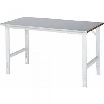 Mesa de trabajo regulable en altura RAU 1500x800mm, superficie de acero y capacidad hasta 500 kg
