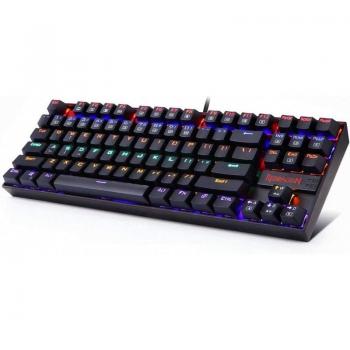 Redragon K552 Rainbow KUMARA Teclado Mecánico Gaming TKL para Windows PC, Switch Red, Interruptores Rojos, Reforzado, Retroiluminado Rainbow Multicolor, Distribución Española - Negro