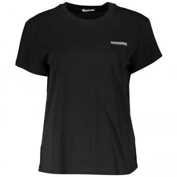 Patrizia Pepe Black Embroidered Cotton Crewneck T-Shirt - M